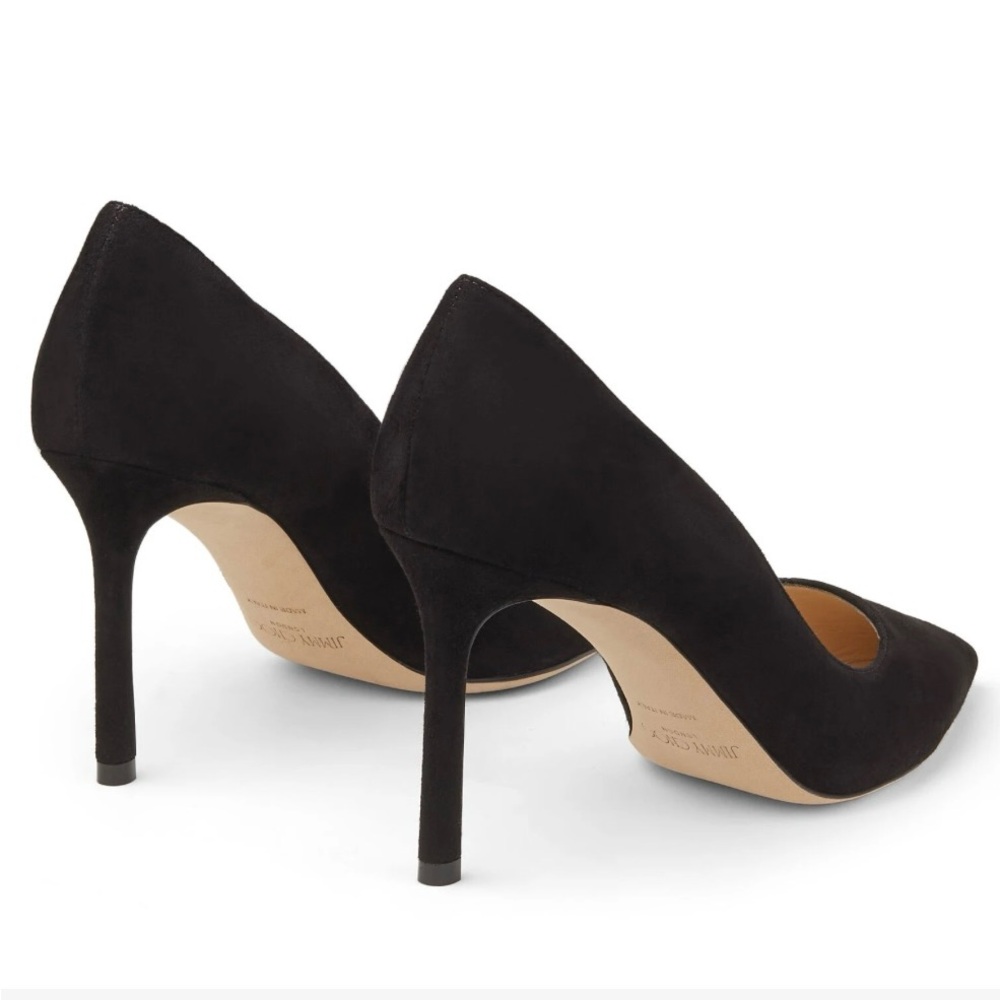 Authentic Jimmy Choo Black Suede Pointed-Toe Pumps Romy 85 – Like New! - Picture 9 of 11
